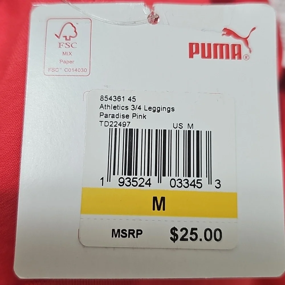 Puma Tight Fit Pink Leggings - Picture 7 of 8